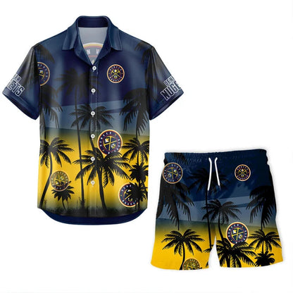 LIMITED EDITION - NEW CUSTOMIZED NBA08 DNU DENVER NUGGETS UNISEX HAWAIIAN SHIRT & SHORTS SET