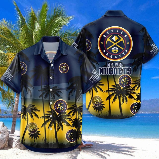LIMITED EDITION - NEW CUSTOMIZED NBA08 DNU DENVER NUGGETS UNISEX HAWAIIAN SHIRT & SHORTS SET