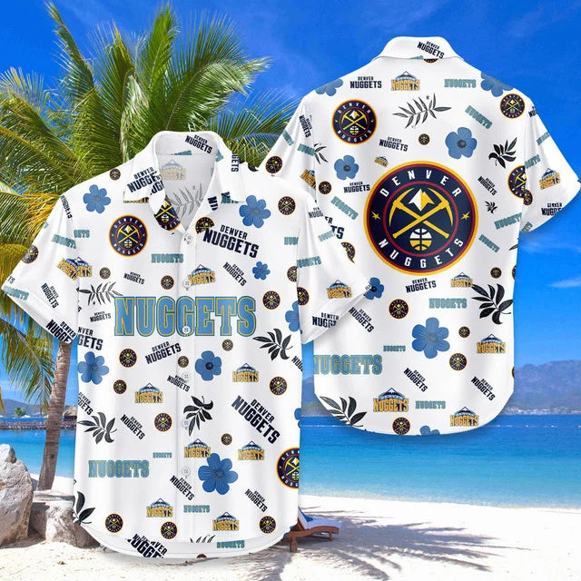 LIMITED EDITION - NEW CUSTOMIZED NBA08 DNU DENVER NUGGETS UNISEX HAWAIIAN SHIRT & SHORTS SET