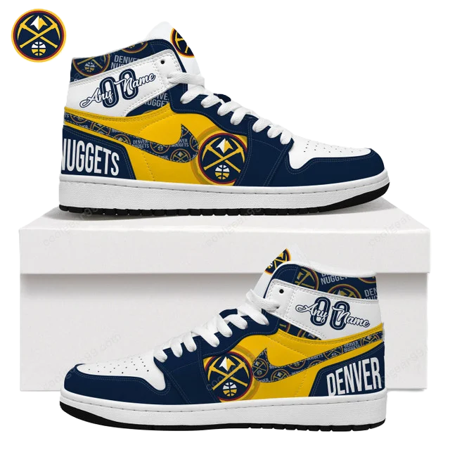 [HOT DEAL] NEW CUSTOMIZED NBA08 DNU DENVER NUGGETS AIR JORDAN SNEAKERS