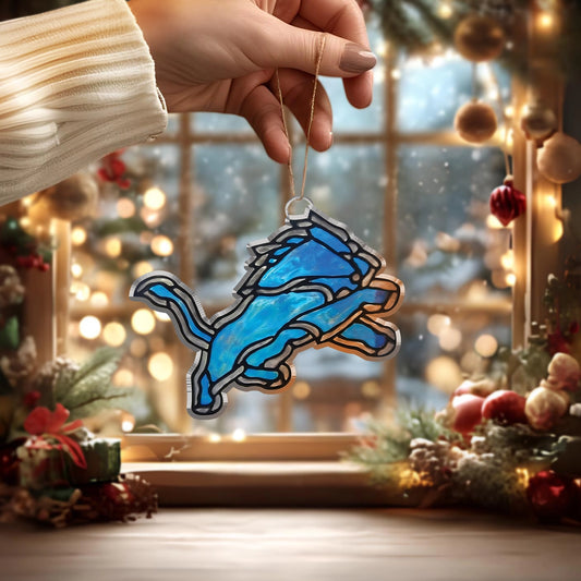 LIMITED EDITION - NEW CUSTOMIZED NFL04 DTL DETROIT LIONS ACRYLIC ORNAMENT