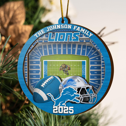 LIMITED EDITION - NEW CUSTOMIZED NFL04 DTL DETROIT LIONS ORNAMENT