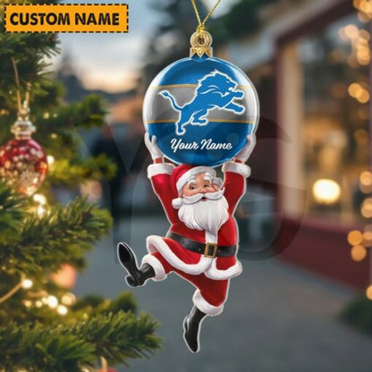 LIMITED EDITION - NEW CUSTOMIZED NFL04 DTL DETROIT LIONS CHRISTMAS ACRYLIC ORNAMENT