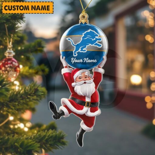 LIMITED EDITION - NEW CUSTOMIZED NFL04 DTL DETROIT LIONS CHRISTMAS ACRYLIC ORNAMENT