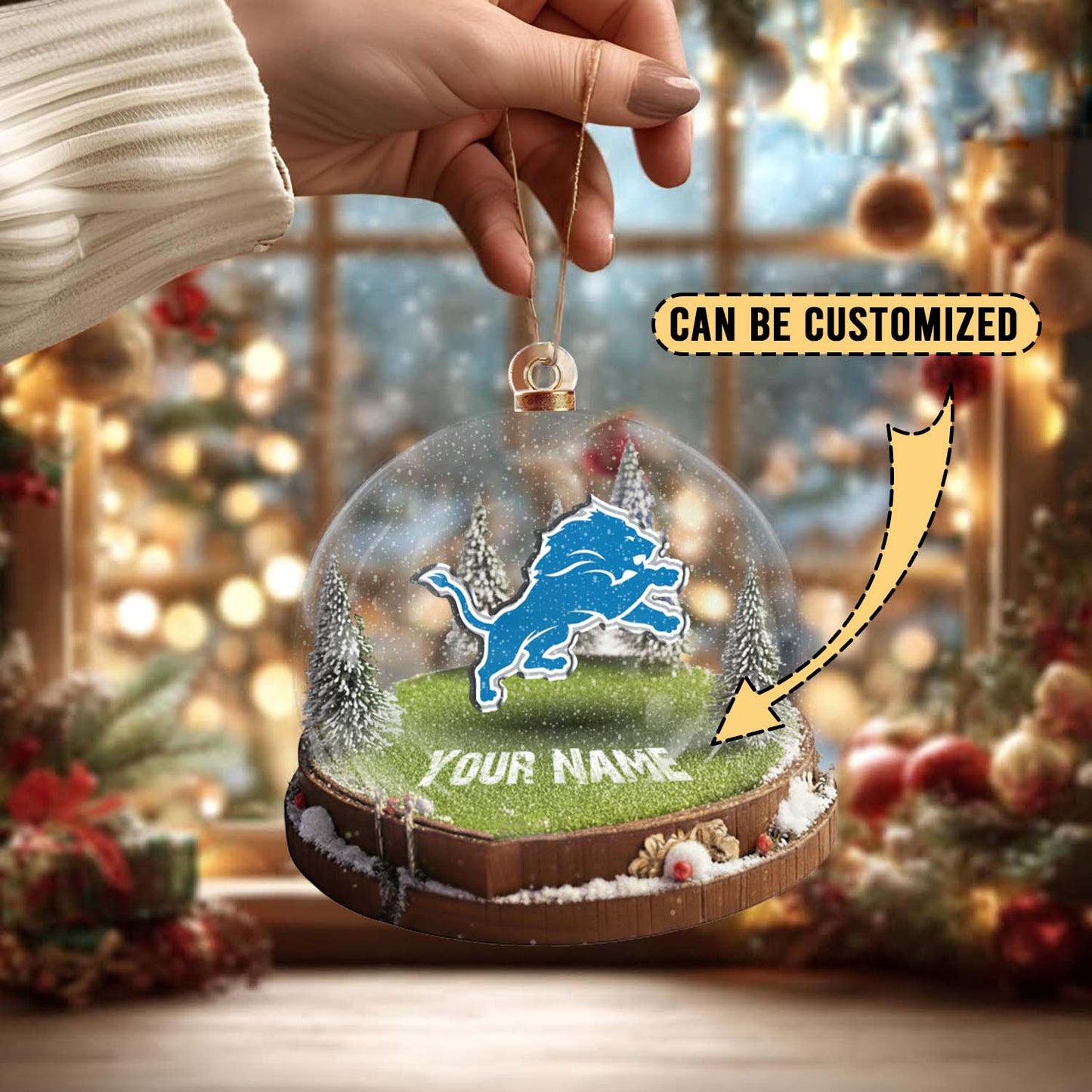 LIMITED EDITION - NEW CUSTOMIZED NFL04 DTL DETROIT LIONS ACRYLIC ORNAMENT