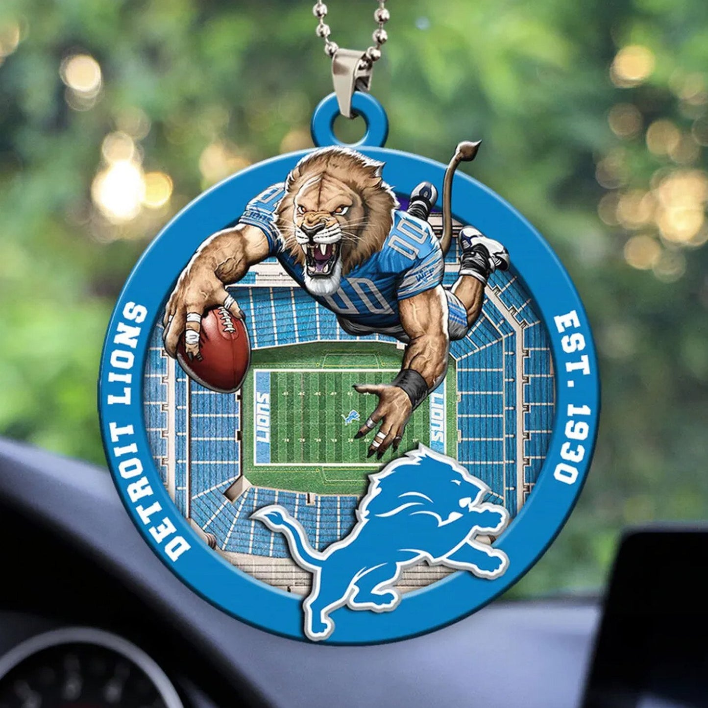 LIMITED EDITION - NEW CUSTOMIZED NFL04 DTL DETROIT LIONS ORNAMENT