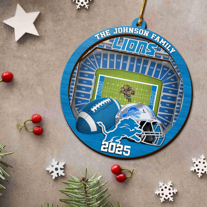 LIMITED EDITION - NEW CUSTOMIZED NFL04 DTL DETROIT LIONS ORNAMENT