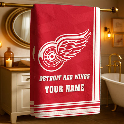 LIMITED EDITION - NEW CUSTOMIZED NHL22 DRW DETROIT RED WINGS BEACH & BATH TOWEL
