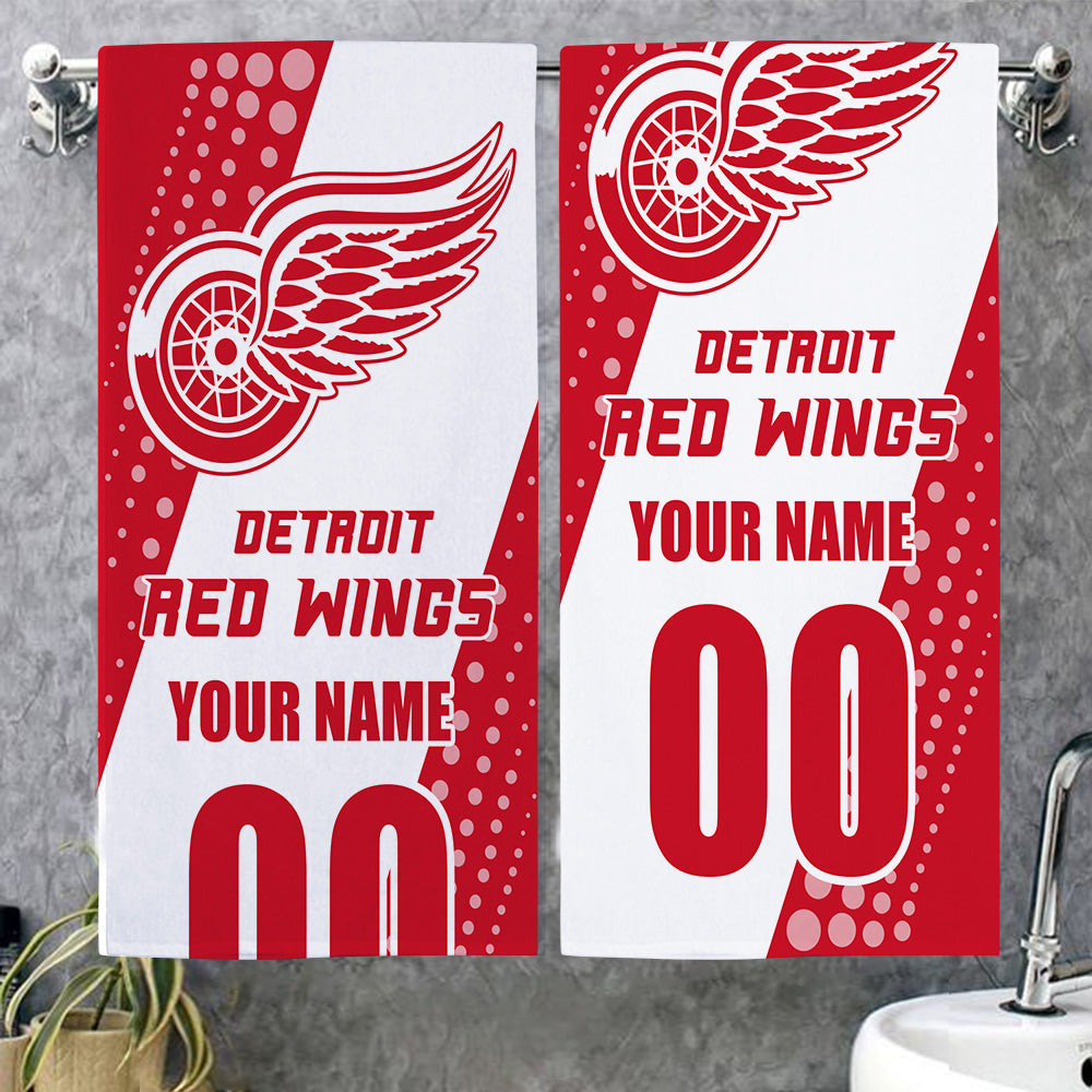 LIMITED EDITION - NEW CUSTOMIZED NHL22 DRW DETROIT RED WINGS BEACH & BATH TOWEL