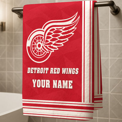 LIMITED EDITION - NEW CUSTOMIZED NHL22 DRW DETROIT RED WINGS BEACH & BATH TOWEL