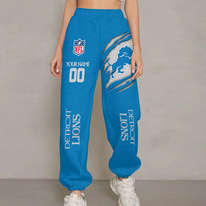 LIMITED EDITION - NEW PREMIUM NFL04 DTL DETROIT LIONS UNISEX LONG PANTS