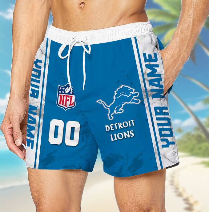 LIMITED EDITION - NEW CUSTOMIZED NFL04 DTL DETROIT LIONS UNISEX SHORT PANTS