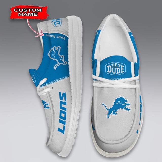 LIMITED EDITION - NEW CUSTOMIZED NFL04 DTL DETROIT LIONS LOAFER SHOES