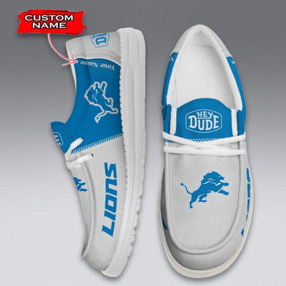 LIMITED EDITION - NEW CUSTOMIZED NFL04 DTL DETROIT LIONS LOAFER SHOES