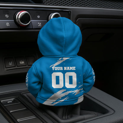 LIMITED EDITION - NEW CUSTOMIZED NFL04 DTL DETROIT LIONS CAR HOODIE SHIFT KNOB COVER