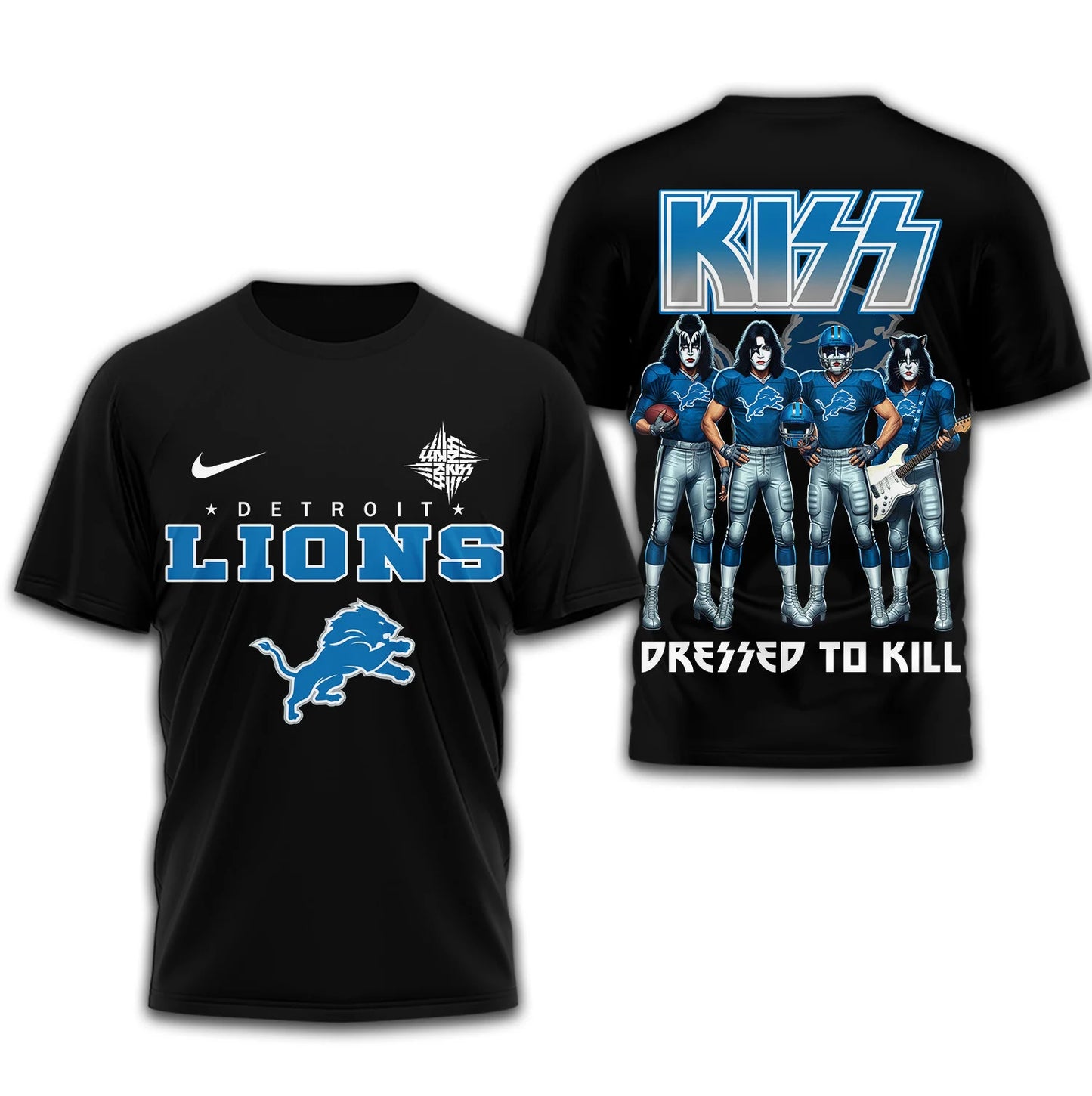 LIMITED EDITION - NEW CUSTOMIZED NFL04 DTL DETROIT LIONS T-SHIRT | MULTIPLE COLORS AVAILABLE
