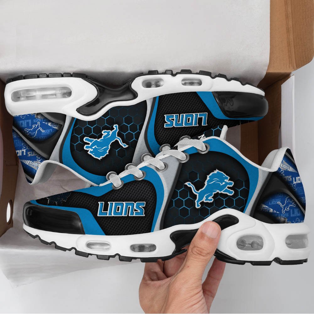 LIMITED EDITION - NEW CUSTOMIZED NFL04 DTL DETROIT LIONS UNISEX AIR MAX PLUS SNEAKERS