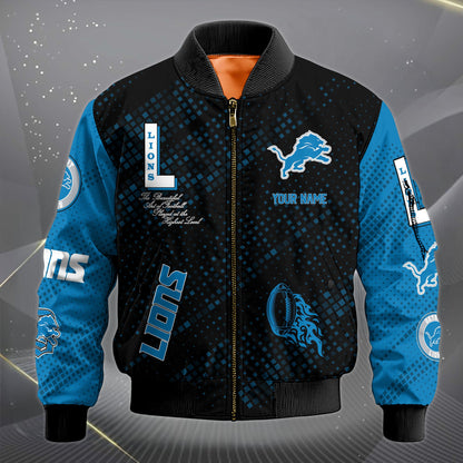 LIMITED EDITION - NEW CUSTOMIZED NFL04 DTL DETROIT LIONS SATIN VARSITY JACKET & LONG PANTS