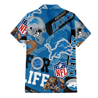 LIMITED EDITION - NEW CUSTOMIZED NFL04 DTL DETROIT LIONS UNISEX HAWAIIAN SHIRT & SHORTS SET