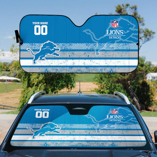 LIMITED EDITION - NEW CUSTOMIZED NFL04 DTL DETROIT LIONS AUTO WINDSHIELD SHADE