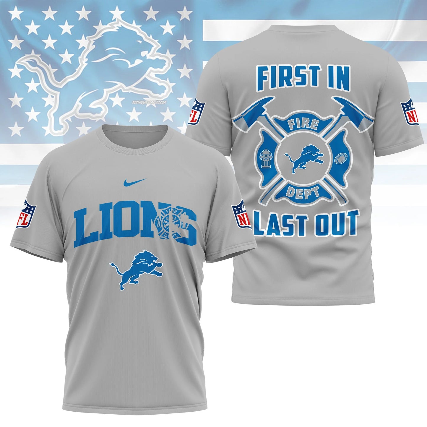 LIMITED EDITION - NEW CUSTOMIZED NFL04 DTL DETROIT LIONS T-SHIRT | MULTIPLE COLORS AVAILABLE