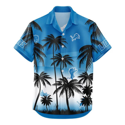 LIMITED EDITION - NEW CUSTOMIZED NFL04 DTL DETROIT LIONS UNISEX HAWAIIAN SHIRT & SHORTS SET