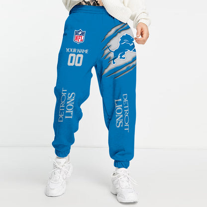 LIMITED EDITION - NEW PREMIUM NFL04 DTL DETROIT LIONS UNISEX LONG PANTS