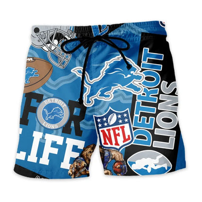 LIMITED EDITION - NEW CUSTOMIZED NFL04 DTL DETROIT LIONS UNISEX HAWAIIAN SHIRT & SHORTS SET