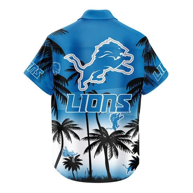 LIMITED EDITION - NEW CUSTOMIZED NFL04 DTL DETROIT LIONS UNISEX HAWAIIAN SHIRT & SHORTS SET