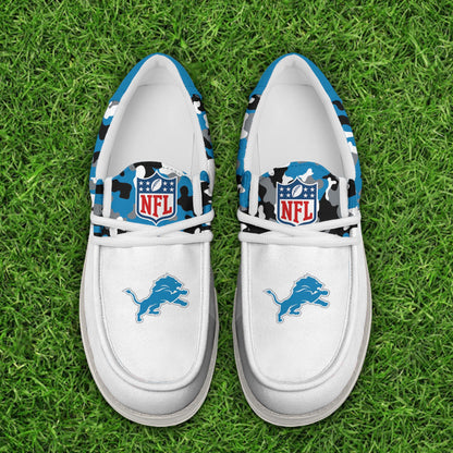 LIMITED EDITION - NEW CUSTOMIZED NFL04 DTL DETROIT LIONS LOAFER SHOES