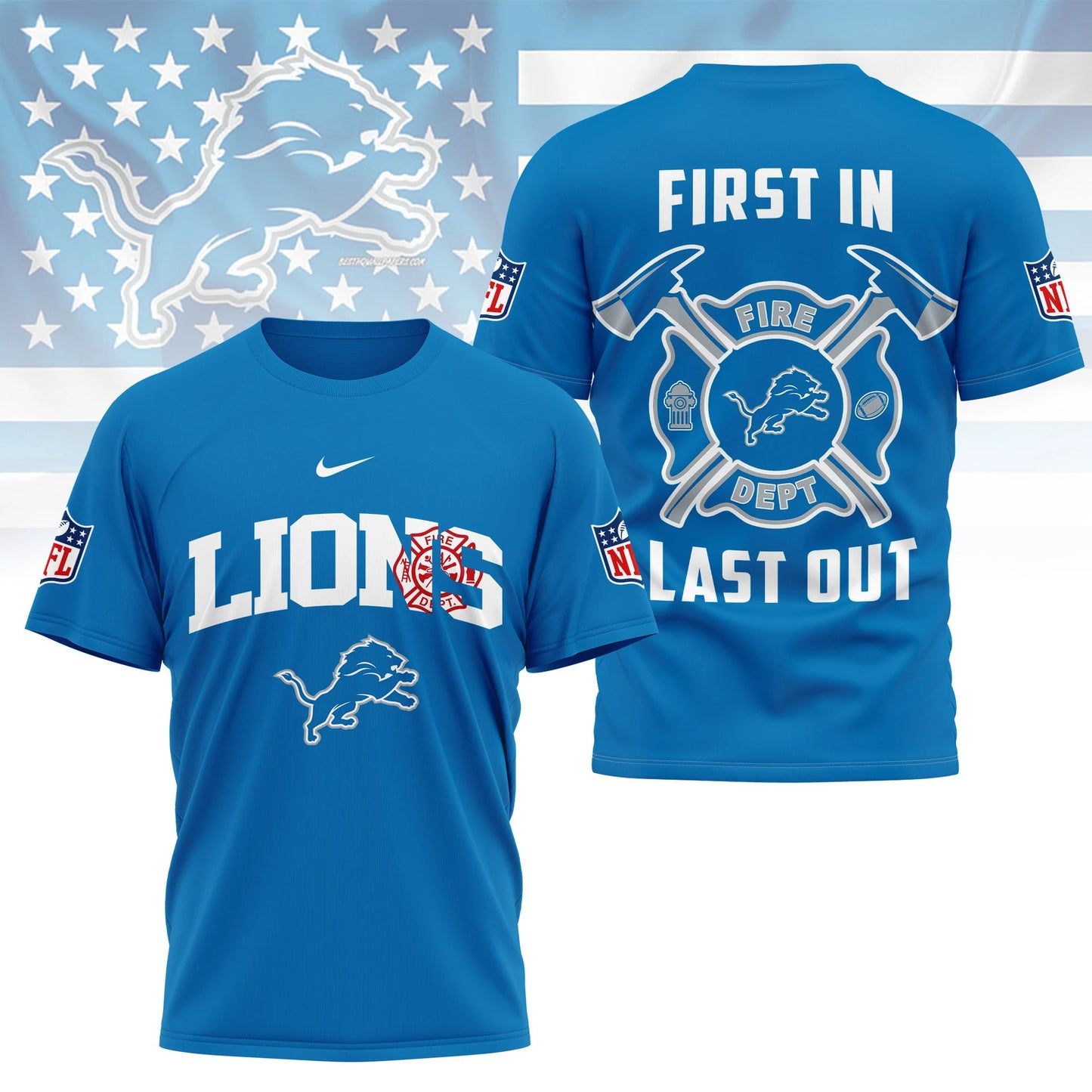 LIMITED EDITION - NEW CUSTOMIZED NFL04 DTL DETROIT LIONS T-SHIRT | MULTIPLE COLORS AVAILABLE