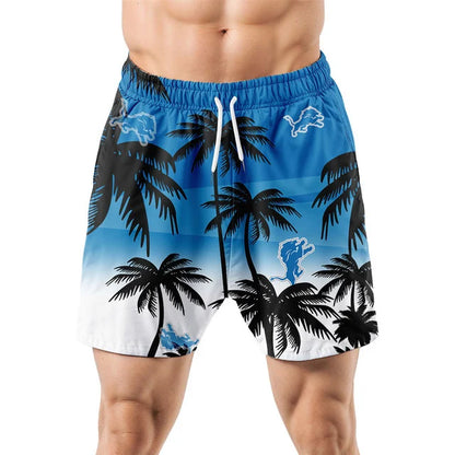 LIMITED EDITION - NEW CUSTOMIZED NFL04 DTL DETROIT LIONS UNISEX HAWAIIAN SHIRT & SHORTS SET