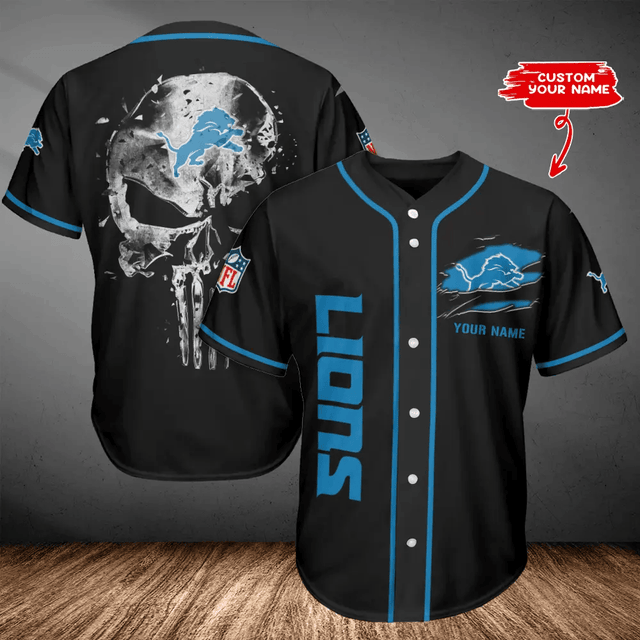 LIMITED EDITION - NEW CUSTOMIZED NFL04 DTL DETROIT LIONS BASEBALL JERSEY