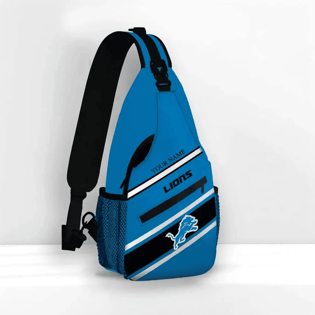 LIMITED EDITION - NEW CUSTOMIZED NFL04 DTL DETROIT LIONS SLING BAG