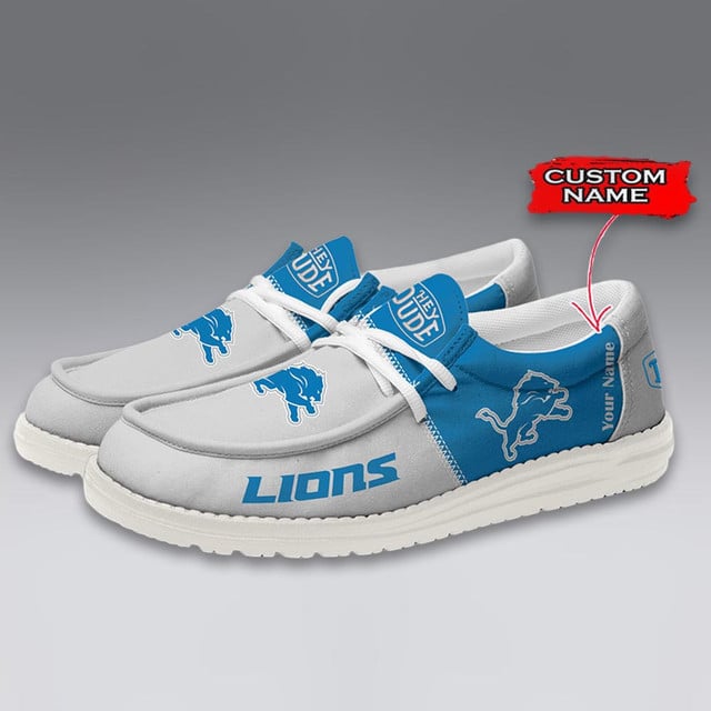 LIMITED EDITION - NEW CUSTOMIZED NFL04 DTL DETROIT LIONS LOAFER SHOES