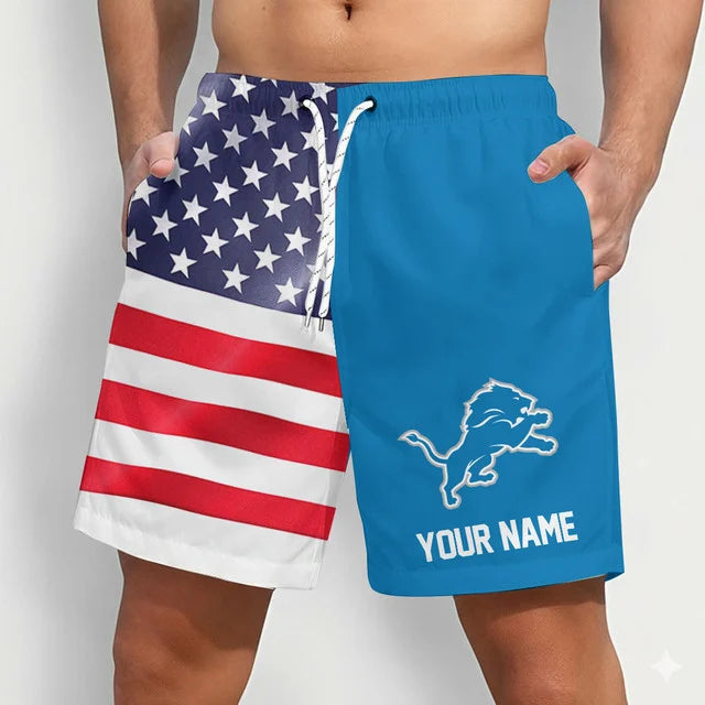 LIMITED EDITION - NEW PREMIUM NFL04 DTL DETROIT LIONS SHORT PANTS