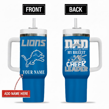 [SPECIAL OFFER] NEW CUSTOMIZED NFL04 DTL DETROIT LIONS 40OZ TUMBLER