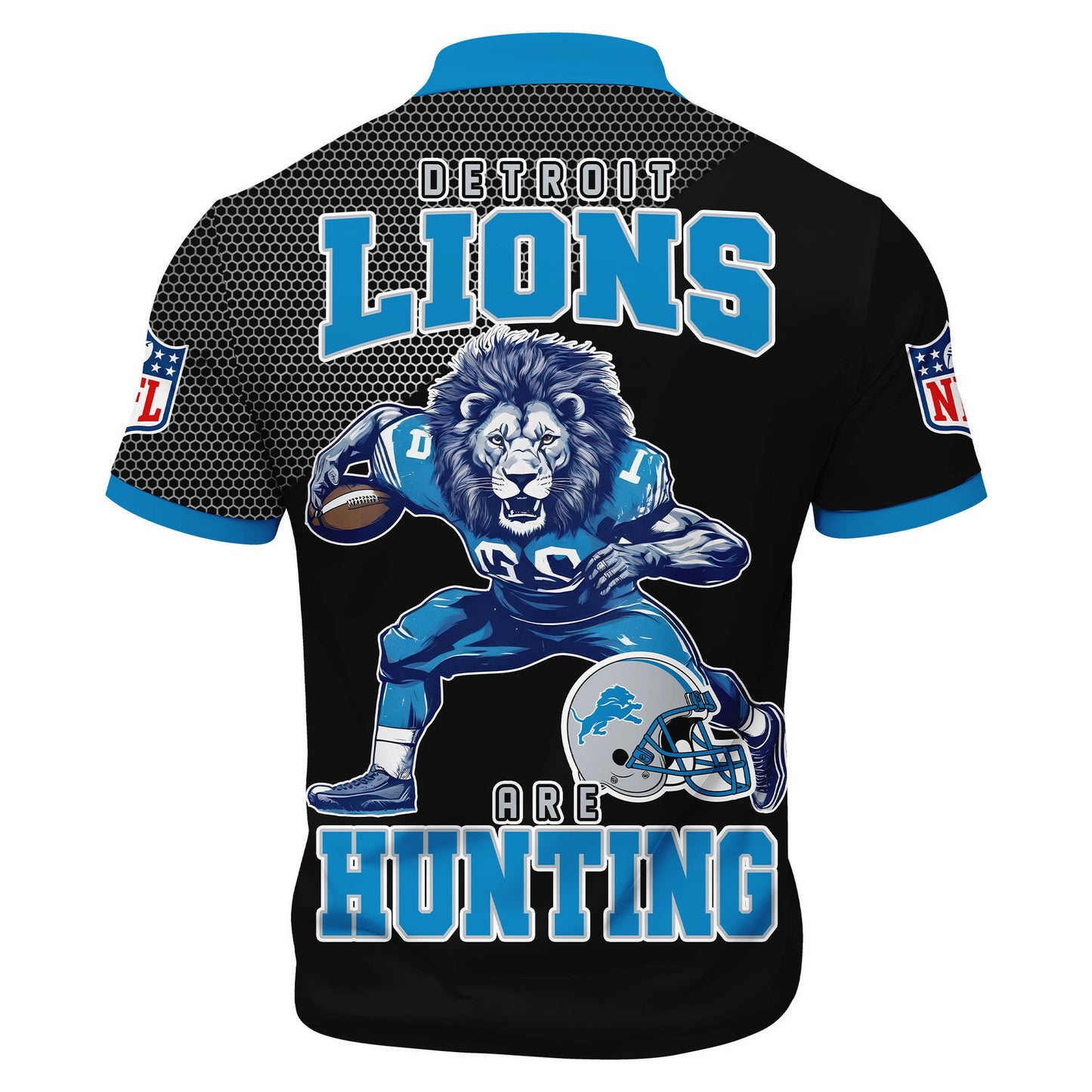 LIMITED EDITION - NEW CUSTOMIZED NFL04 DTL DETROIT LIONS HARLEY-DAVIDSON POLO WITH ZIPPER SHIRT
