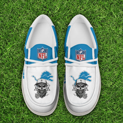 LIMITED EDITION - NEW CUSTOMIZED NFL04 DTL DETROIT LIONS LOAFER SHOES