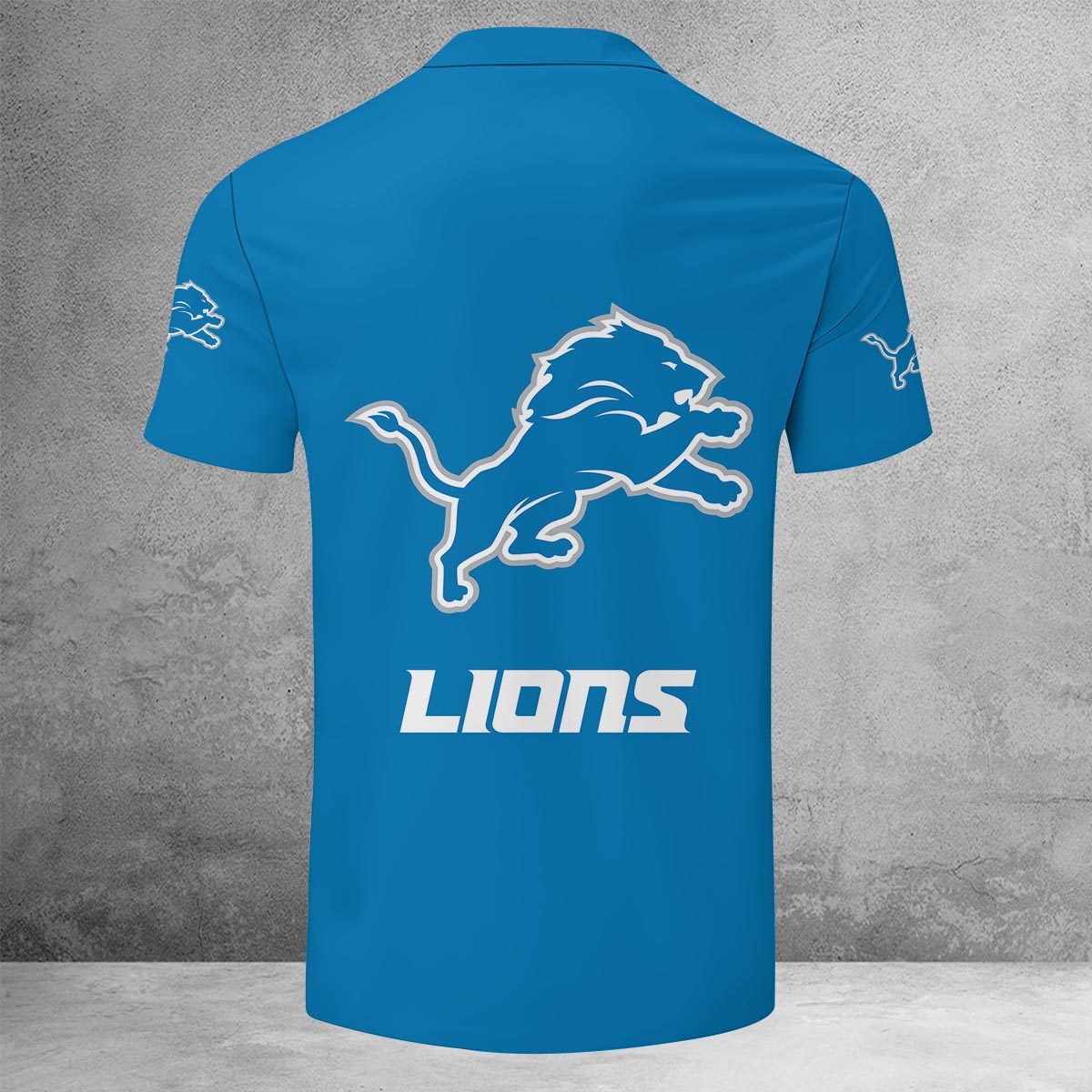 LIMITED EDITION - NEW CUSTOMIZED NFL04 DTL DETROIT LIONS ZIP POLO SHIRT