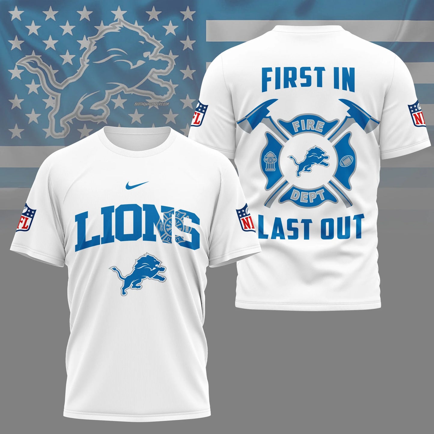 LIMITED EDITION - NEW CUSTOMIZED NFL04 DTL DETROIT LIONS T-SHIRT | MULTIPLE COLORS AVAILABLE