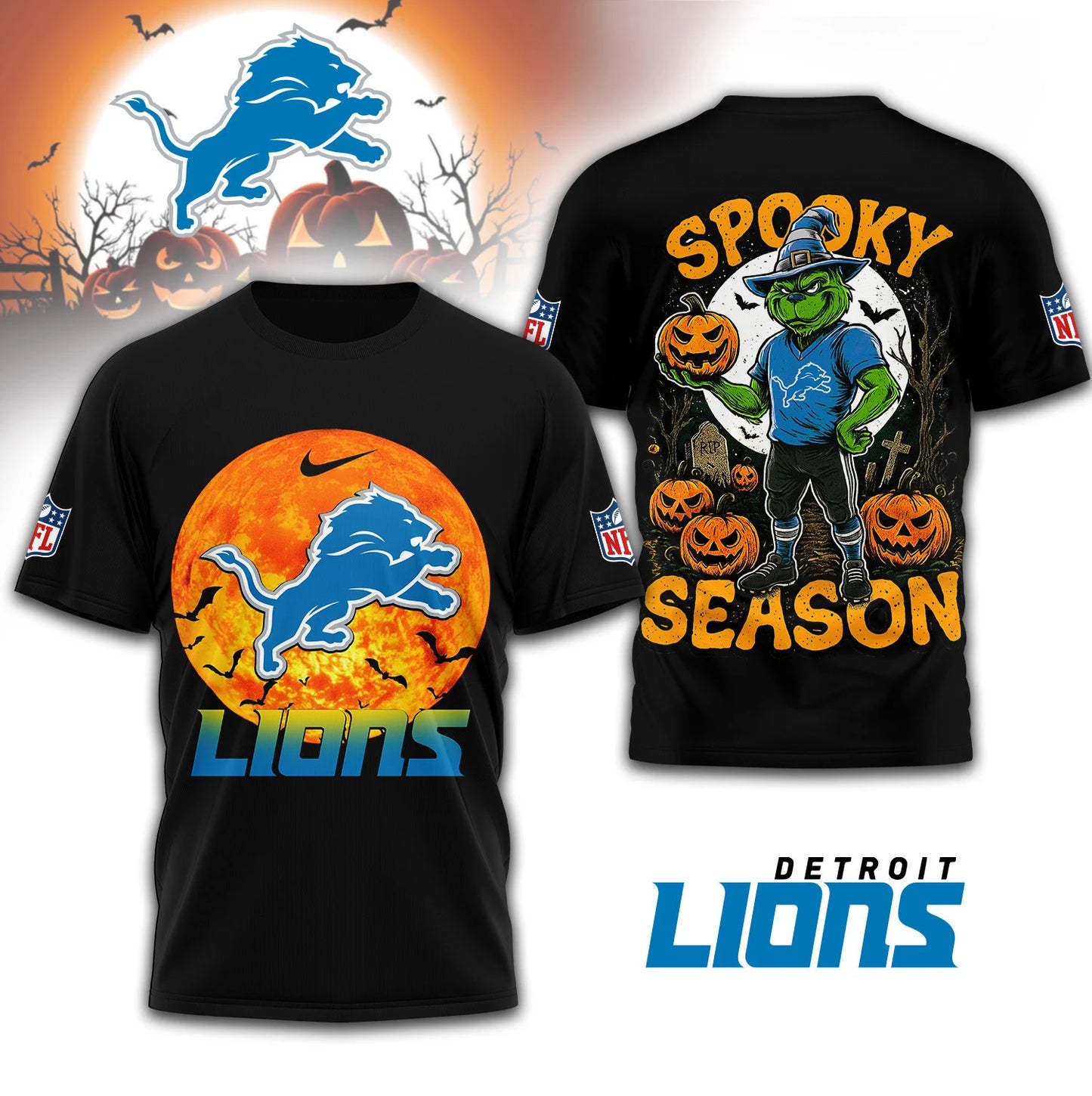 LIMITED EDITION - NEW CUSTOMIZED NFL04 DTL DETROIT LIONS x SPOOKY SEASON T-SHIRT, HOODIE, ZIP HOODIE