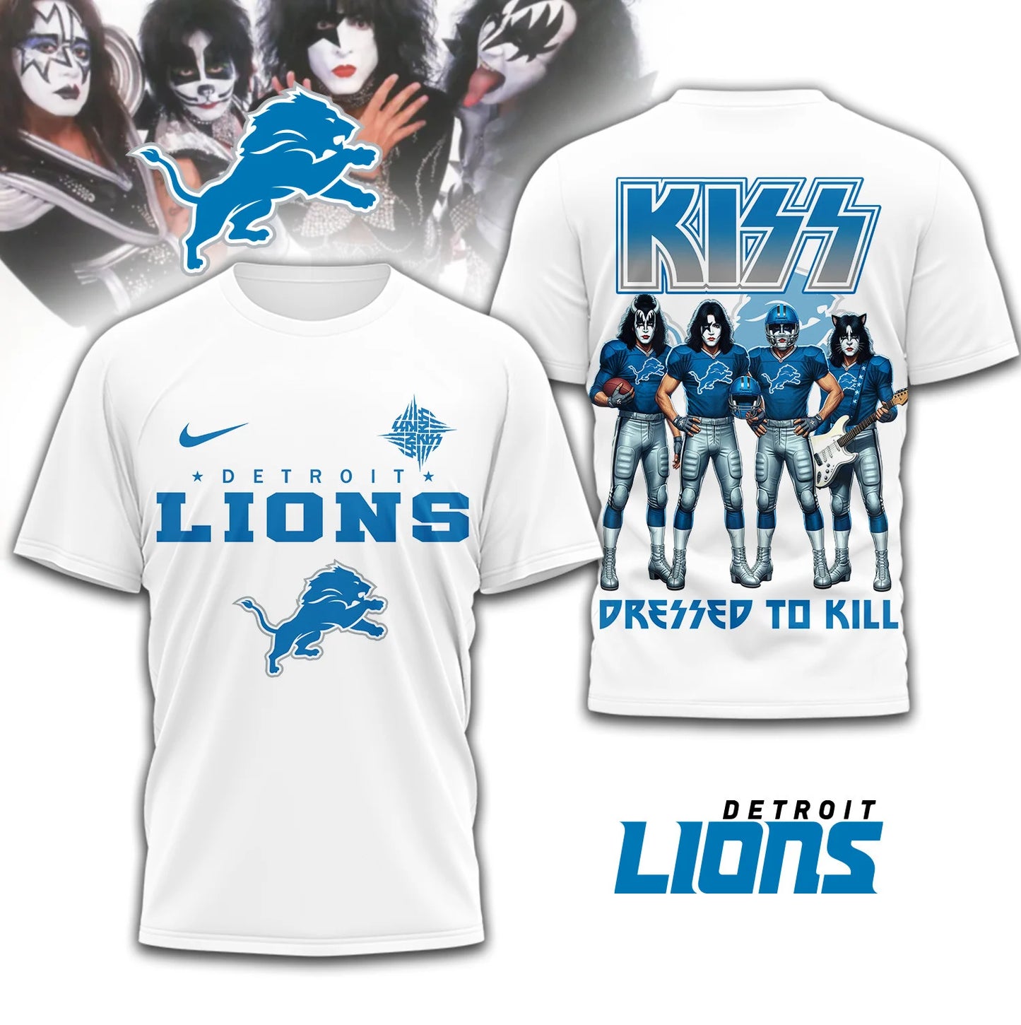 LIMITED EDITION - NEW CUSTOMIZED NFL04 DTL DETROIT LIONS T-SHIRT | MULTIPLE COLORS AVAILABLE