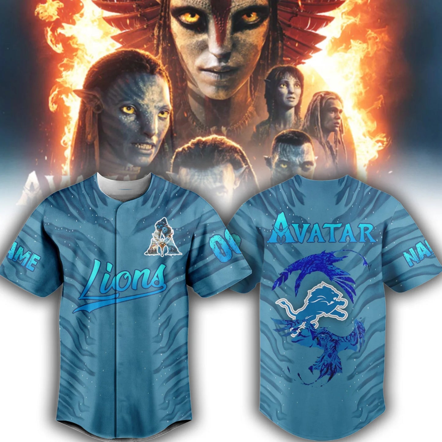 LIMITED EDITION - NEW CUSTOMIZED NFL04 DTL DETROIT LIONS BASEBALL JERSEY