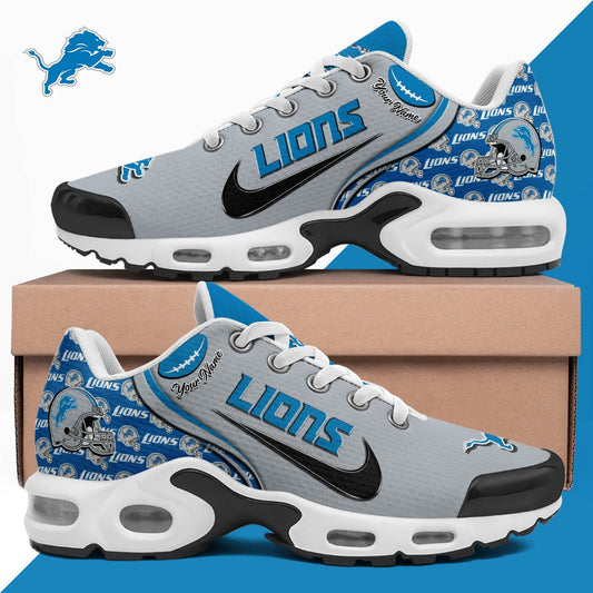 LIMITED EDITION - NEW CUSTOMIZED NFL04 DTL DETROIT LIONS UNISEX AIR MAX PLUS SNEAKERS