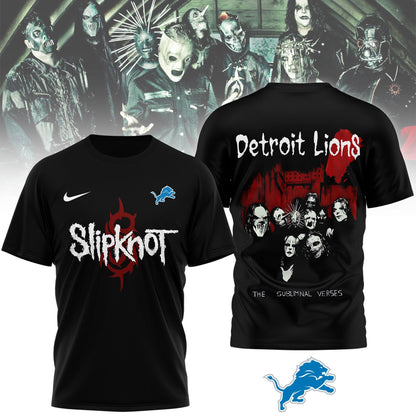 LIMITED EDITION - NEW CUSTOMIZED NFL04 DTL DETROIT LIONS SLIPKNOT 3D SHIRT