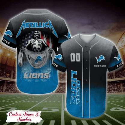 LIMITED EDITION - NEW CUSTOMIZED NFL04 DTL DETROIT LIONS BASEBALL JERSEY