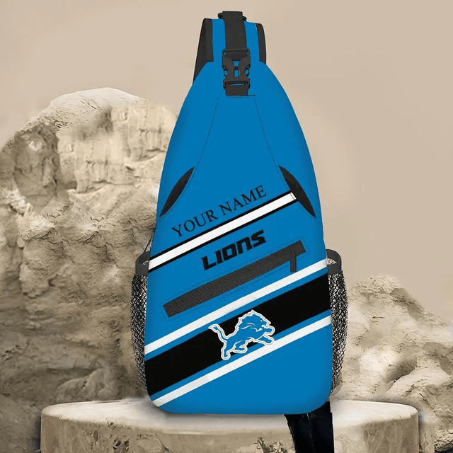 LIMITED EDITION - NEW CUSTOMIZED NFL04 DTL DETROIT LIONS SLING BAG
