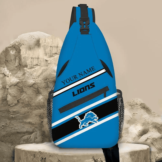 LIMITED EDITION - NEW CUSTOMIZED NFL04 DTL DETROIT LIONS SLING BAG