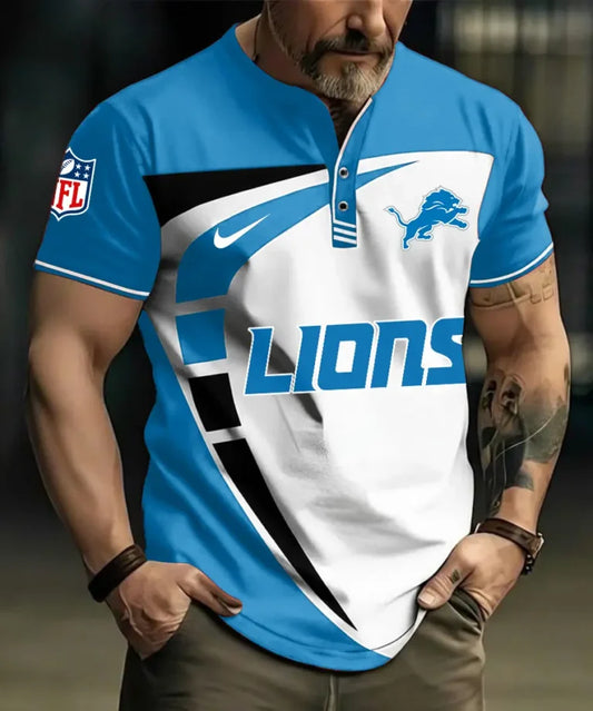 LIMITED EDITION - NEW CUSTOMIZED NFL04 DTL DETROIT LIONS POLO SHIRT